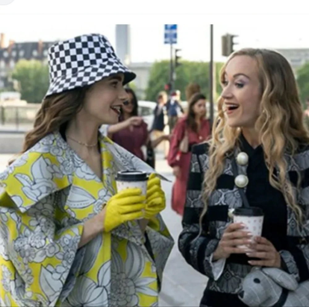 As seen on Emily in Paris: Vassilis Zoulias' Yellow and Gray Floral Jacket - Picture 4 of 4